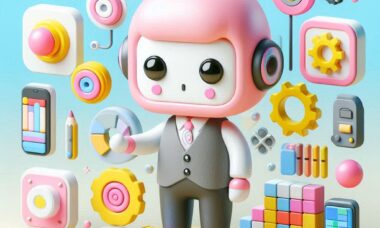 wealthy affiliate mama dreamhost man cute computer ai image with pink colors